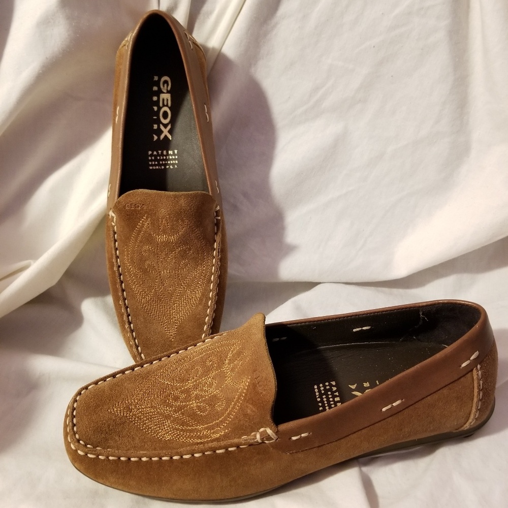 Geox Respira driving moccasin 38/7.5-8 US brown - Picture 1 of 8